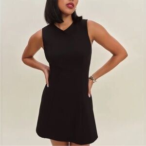Reformation Ava Heavy Knit Dress black, SIZE MEDIUM